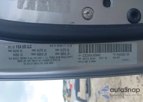 2018 Dodge Challenger Sxt Plus из США, поврежденный, VIN 2C3CDZAGXJH258402